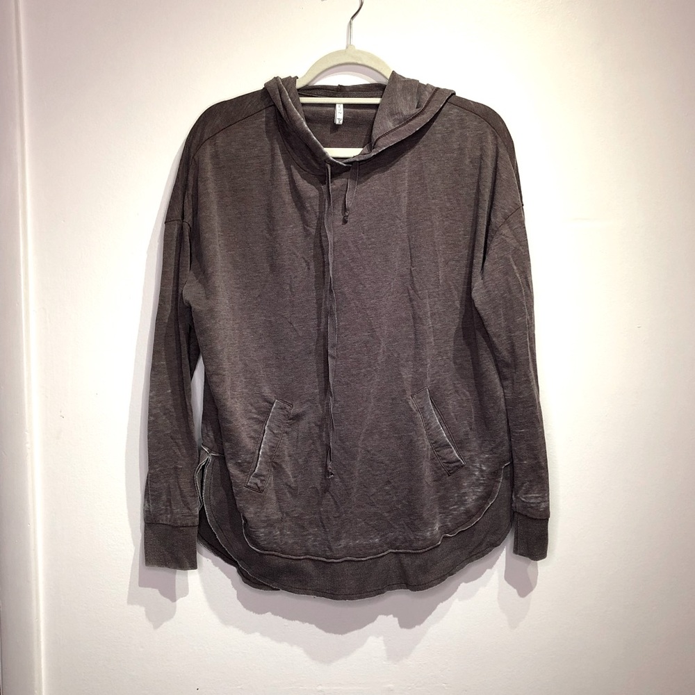 Z Supply Hooded Sweatshirt Heathered Purple Size Small